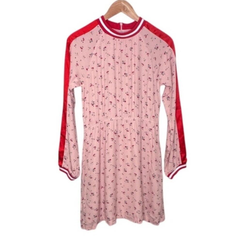 NWT Boden Provence Dusty pink floral stripe retro dress size 13-14Y Girl